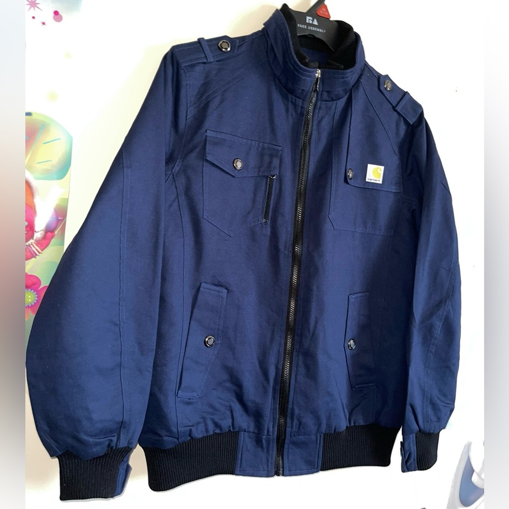 Navy Blue Traditional relaxed fit utility Spring/fall jacket new no tags